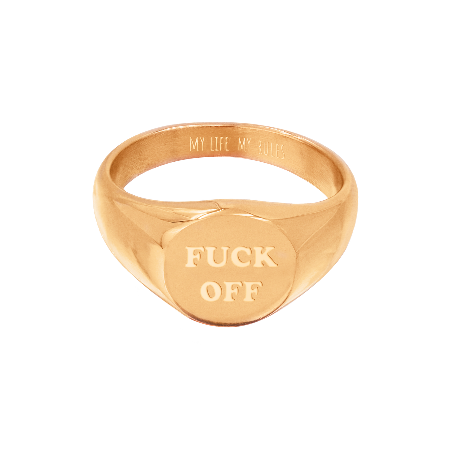 FUCK OFF Ring Rose Gold
