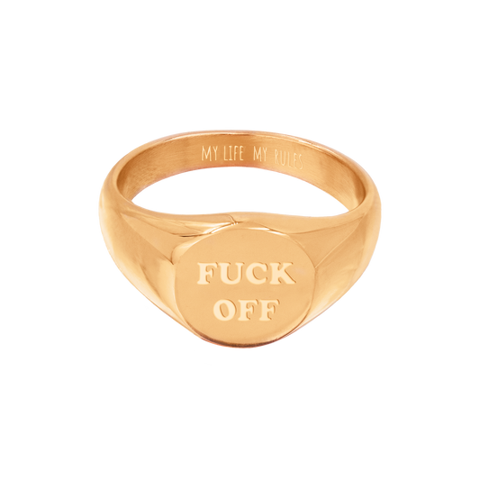 FUCK OFF Ring rose gold