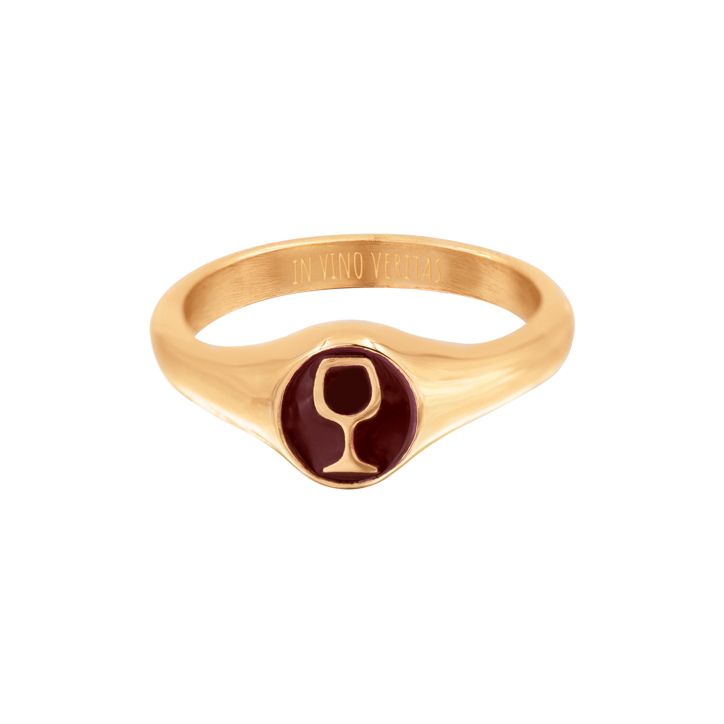 RED WINEGLASS ring rose gold
