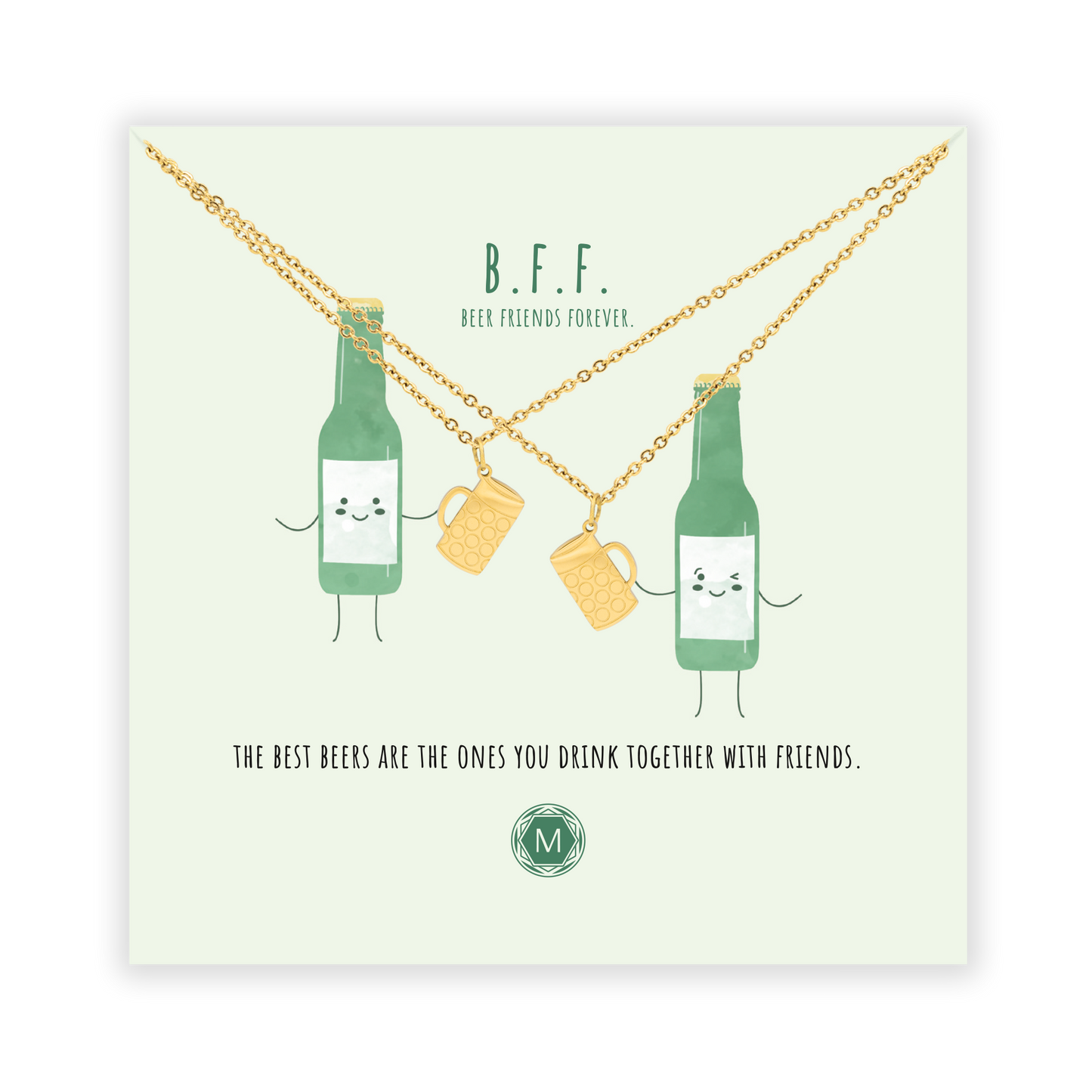 B.F.F. BEER FRIENDS FOREVER 2x Necklace